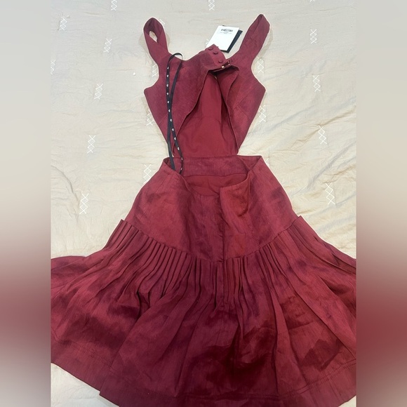 Aje audette pleated Red mini dress Womens size 2 - Picture 9 of 15